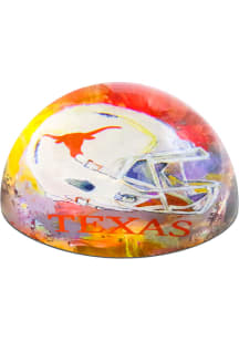 Texas Longhorns White Glass Dome Paperweight Paper Weight