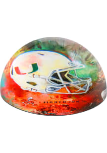 Miami Hurricanes Green Glass Dome Paperweight Paper Weight
