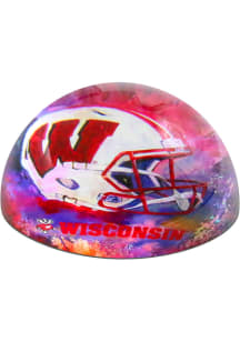 Wisconsin Badgers Red Glass Dome Paperweight Paper Weight