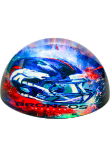 Denver Broncos Navy Blue Glass Dome Paperweight Paper Weight