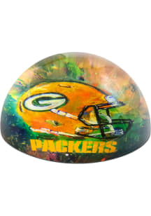Green Bay Packers Green Glass Dome Paperweight Paper Weight
