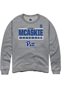 Aidan McAskie Rally Mens Graphite Pitt Panthers NIL Stacked Box Player Crew