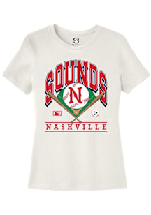 Summit Sportswear Nashville Sounds Womens White Homefield Short Sleeve T-Shirt
