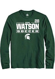 Renee Watson Michigan State Spartans Green NIL Stacked Box Long Sleeve Player T Shirt