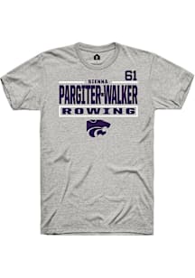 Sienna Pargiter-Walker K-State Wildcats Ash NIL Stacked Box Short Sleeve Player T Shirt