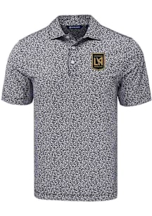 Cutter and Buck Los Angeles FC Mens Black Pike Flora Short Sleeve Polo