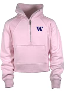 Washington Huskies Girls Pink Dawn LS Tops Qtr Zip