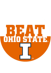Orange Illinois Fighting Illini BEAT Ohio State 3&quot; Button