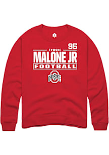 Tywone Malone jr Ohio State Buckeyes Mens Red Football NIL Stacked Box Player Crew