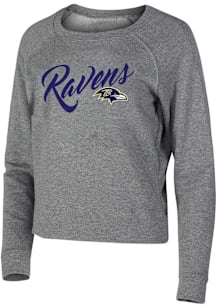 Concepts Sport Baltimore Ravens Womens Grey Mainstream Crew Sweatshirt
