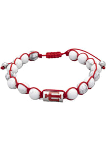 Stainless Steel Beaded Thread Indiana Hoosiers Mens Bracelet - White