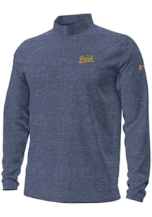 Under Armour Notre Dame Fighting Irish Mens Navy Blue Football Metallic Irish Script Long Sleeve Q..