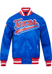 Pro Standard Texas Rangers Mens Blue Script Tail Light Weight Jacket