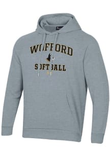 Under Armour Wofford Terriers Mens Grey Softball Rival Long Sleeve Hoodie