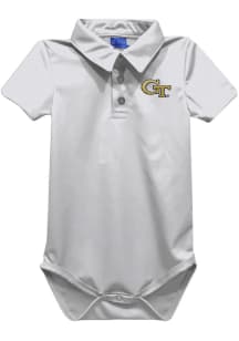 Vive La Fete GA Tech Yellow Jackets Baby White Team Short Sleeve One Piece Polo