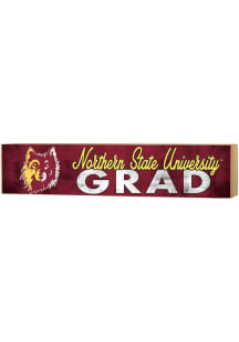 KH Sports Fan Northern State Wolves 3x13 Block Sign Grad Sign - Maroon