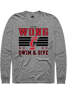 Benson Wong Cincinnati Bearcats Grey NIL Striped Long Sleeve Player T Shirt