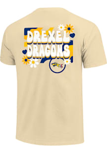Drexel Dragons Girls Yellow Retro Flower Short Sleeve Tee