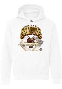 Youth White Western Michigan Broncos NIL 2025 National Champions Full Roster Long Sleeve Crew Swea..