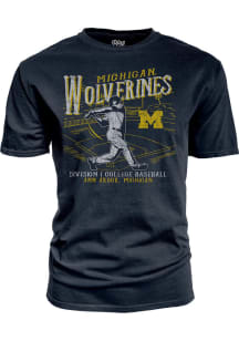 Michigan Wolverines Big Ten Baseball Short Sleeve T Shirt - Navy Blue