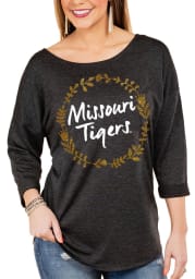 Gameday Couture Missouri Tigers Womens Charcoal Floral Ring Crew Sweatshirt