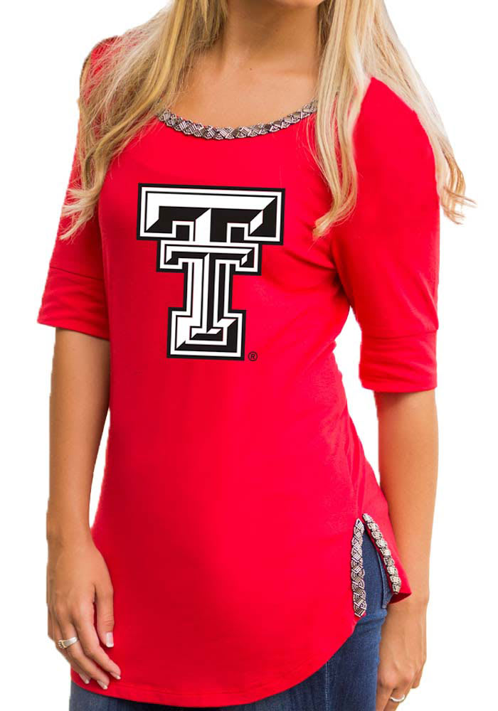 Gameday Couture Texas Tech Red Raiders Womens Red On With The Show Scoop T-Shirt