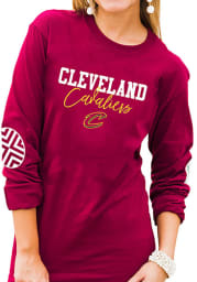 Gameday Couture Cleveland Cavaliers Womens Red Pride Patch Crew Neck LS Tee