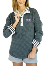 Gameday Couture TCU Horned Frogs Womens Charcoal Out of your League 1/4 Zip Pullover