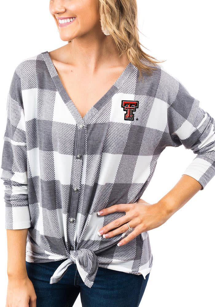Gameday Couture Texas Tech Red Raiders Womens Check Your Facts Long Sleeve White Dress Shirt