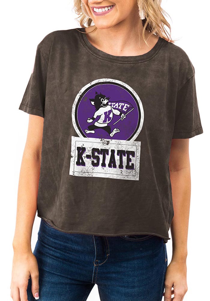 Gameday Couture K-State Wildcats Womens Black Keep It Cropped Short Sleeve T-Shirt