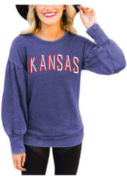 Gameday Couture Kansas Jayhawks Womens Blue Good Going Crew Sweatshirt