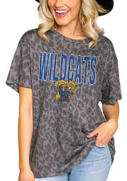 Gameday Couture Kentucky Wildcats Womens Grey Heads Up Leopard Print Short Sleeve T-Shirt