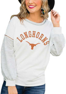 Gameday Couture Texas Longhorns Womens White Line it Up LS Tee