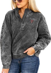 Gameday Couture Texas Tech Red Raiders Womens Charcoal Unstoppable Chic Quilted 1/4 Zip Pullover