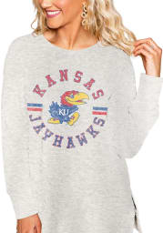 Gameday Couture Kansas Jayhawks Womens Grey Hide and Chic Crew Sweatshirt