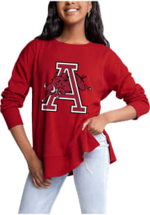 Gameday Couture Arkansas Razorbacks Womens Crimson Side Slit Crew Sweatshirt