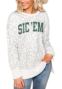 Gameday Couture Baylor Bears Womens White Hide and Chic Leopard Crew Sweatshirt