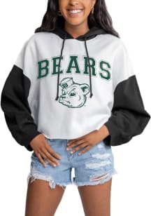 Gameday Couture Baylor Bears Womens White Good Time Drop Shoulder Colorblock Crop Hooded Sweatsh..