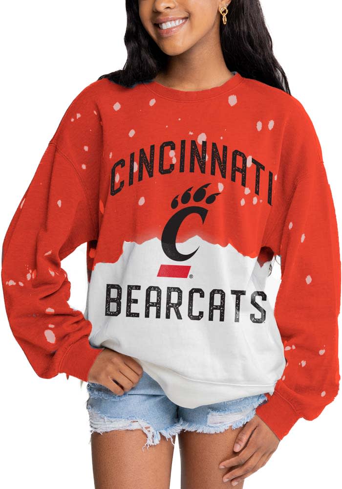 Gameday Couture Cincinnati Bearcats Womens Red Twice As Nice Faded Crew Sweatshirt