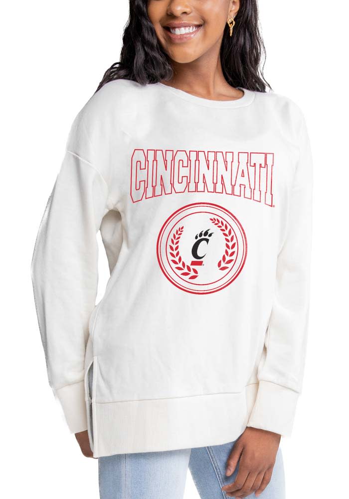 Gameday Couture Cincinnati Bearcats Womens Ivory Side Slit Crew Sweatshirt