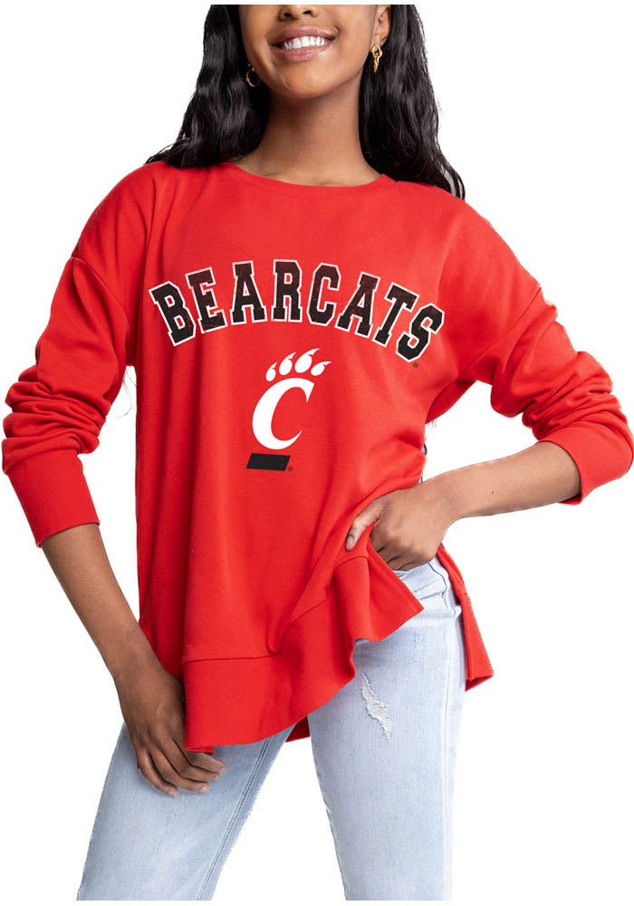 Gameday Couture Cincinnati Bearcats Womens Red Side Slit Crew Sweatshirt