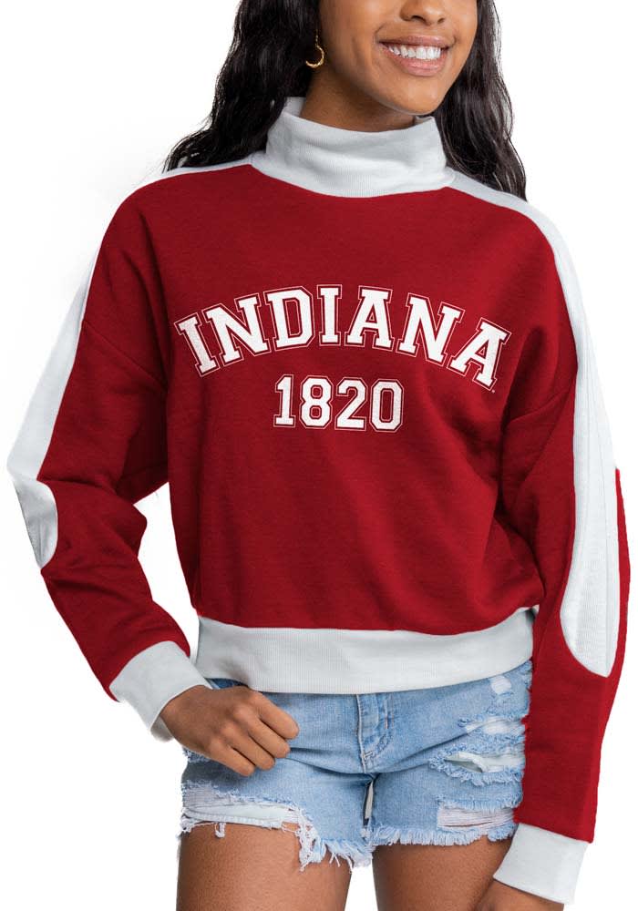 Gameday Couture Indiana Hoosiers Womens Crimson Make It A Mock Crew Sweatshirt