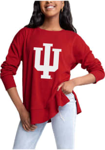 Gameday Couture Indiana Hoosiers Womens Crimson Side Slit Crew Sweatshirt