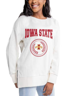 Gameday Couture Iowa State Cyclones Womens Ivory Side Slit Crew Sweatshirt