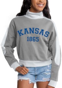 Gameday Couture Kansas Jayhawks Womens Grey Make It A Mock Crew Sweatshirt
