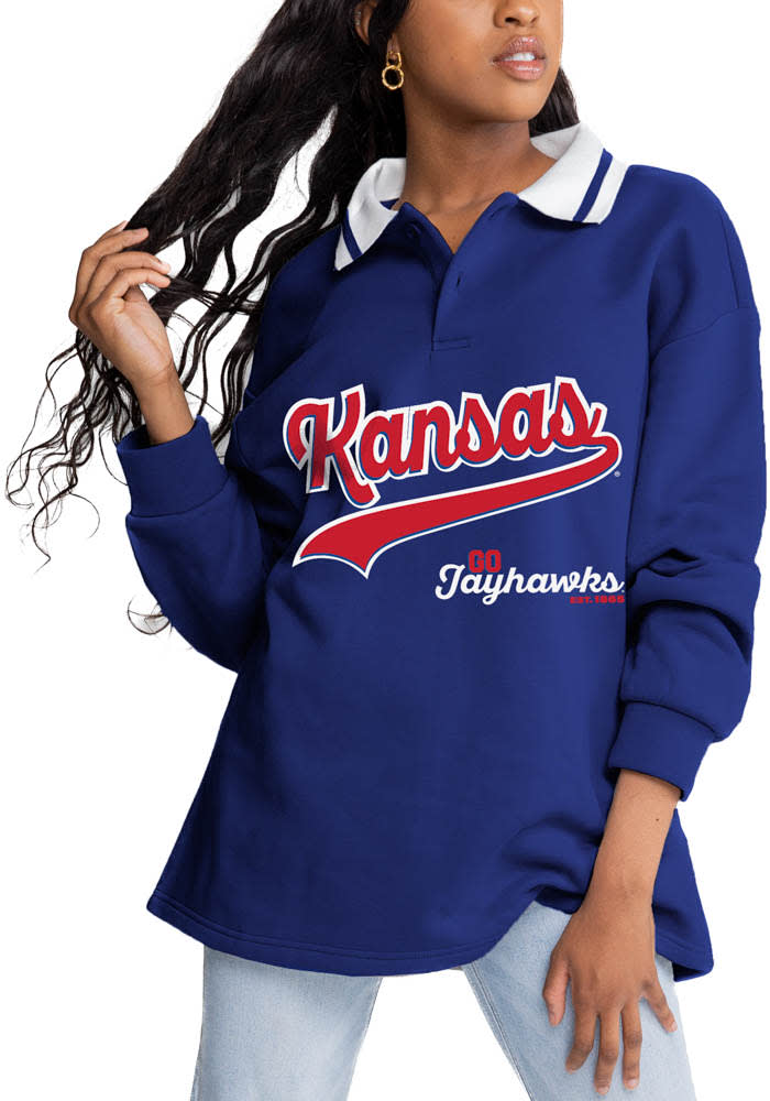 Gameday Social Kansas Jayhawks Est. 1865 Circle Puff Crew - Royal Blue LRG