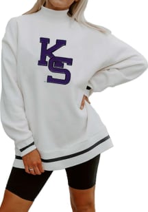 Gameday Couture K-State Wildcats Womens White This Is It Mock Neck Crew Sweatshirt