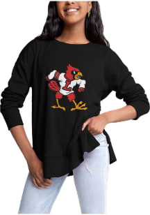 Gameday Couture Louisville Cardinals Womens Black Side Slit Crew Sweatshirt