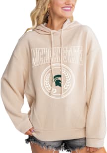 Gameday Couture Michigan State Spartans Womens Oatmeal Soft Focus Ribbed Hooded Sweatshirt