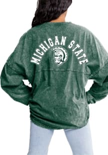 Womens Michigan State Spartans Green Gameday Couture Must Have LS Tee